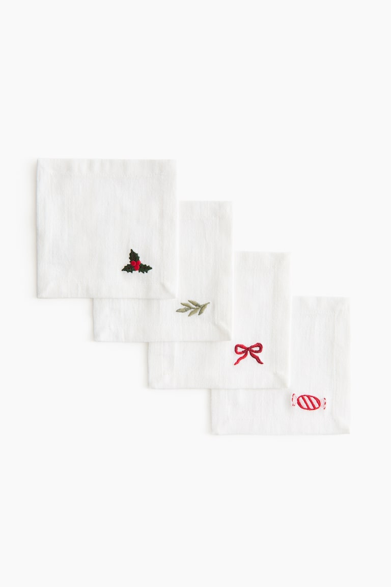 4-Pack Embroidered Coasters