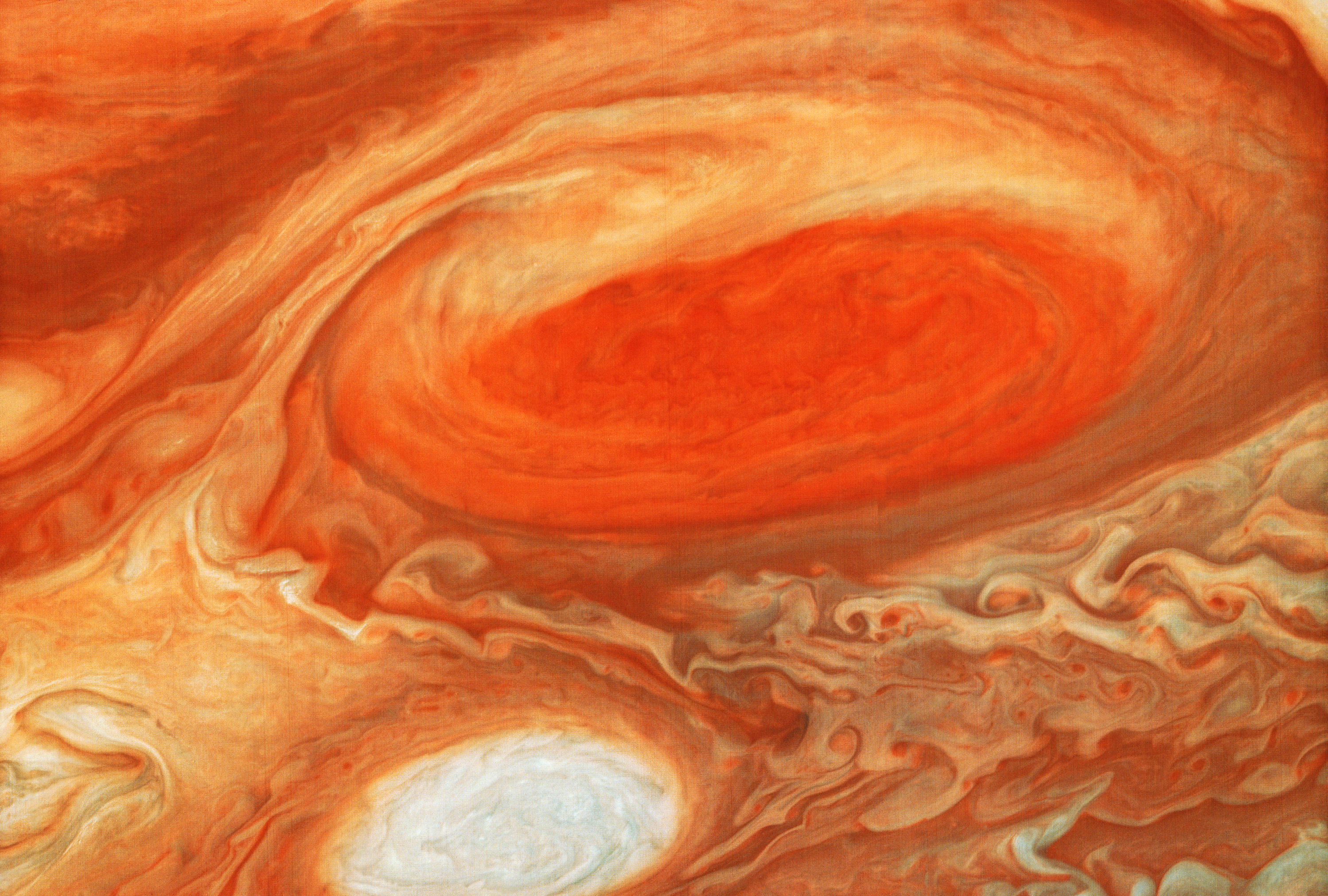 a close-up of Jupiter's Great Red Spot