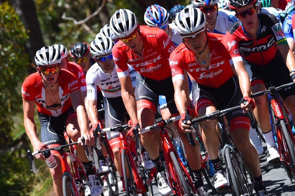 Trek-Segafredo lead the peloton