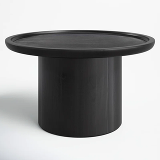 pedestal black coffee table