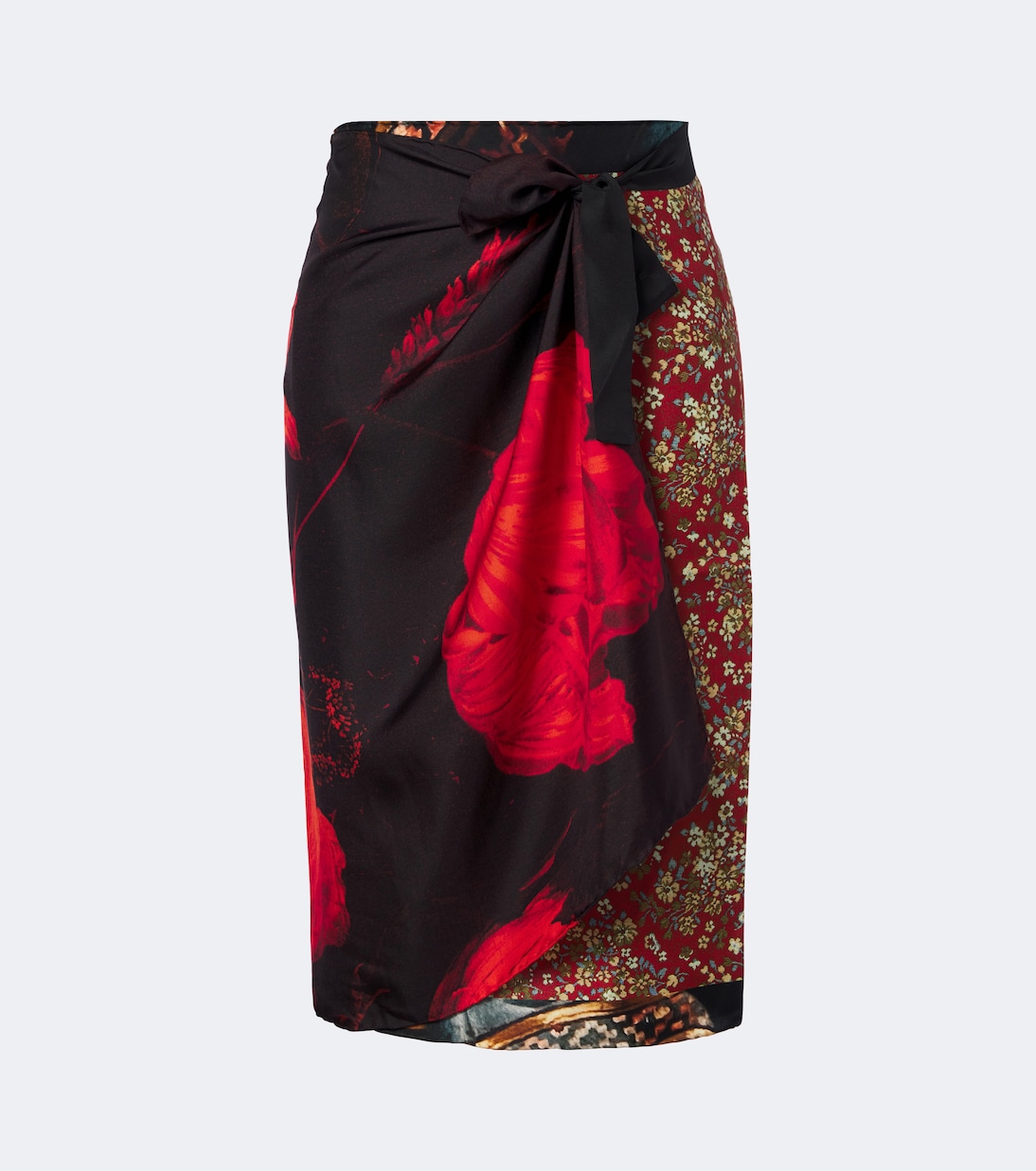 Printed Silk Wrap Skirt in Multicoloured - Dries Van Noten