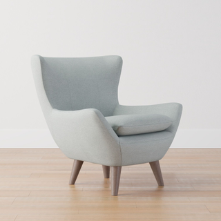 light blue wingback accent chair