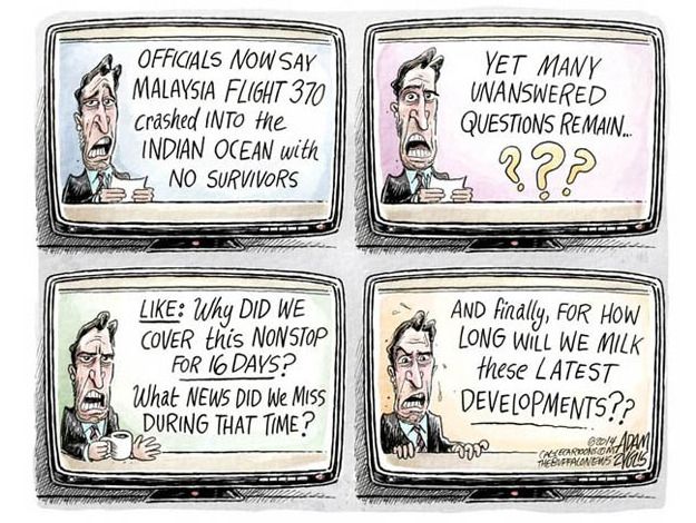 Editorial cartoon missing Malaysia plane