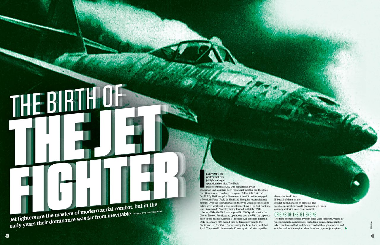 Birth of the jet fighter feature spread, All About History 123