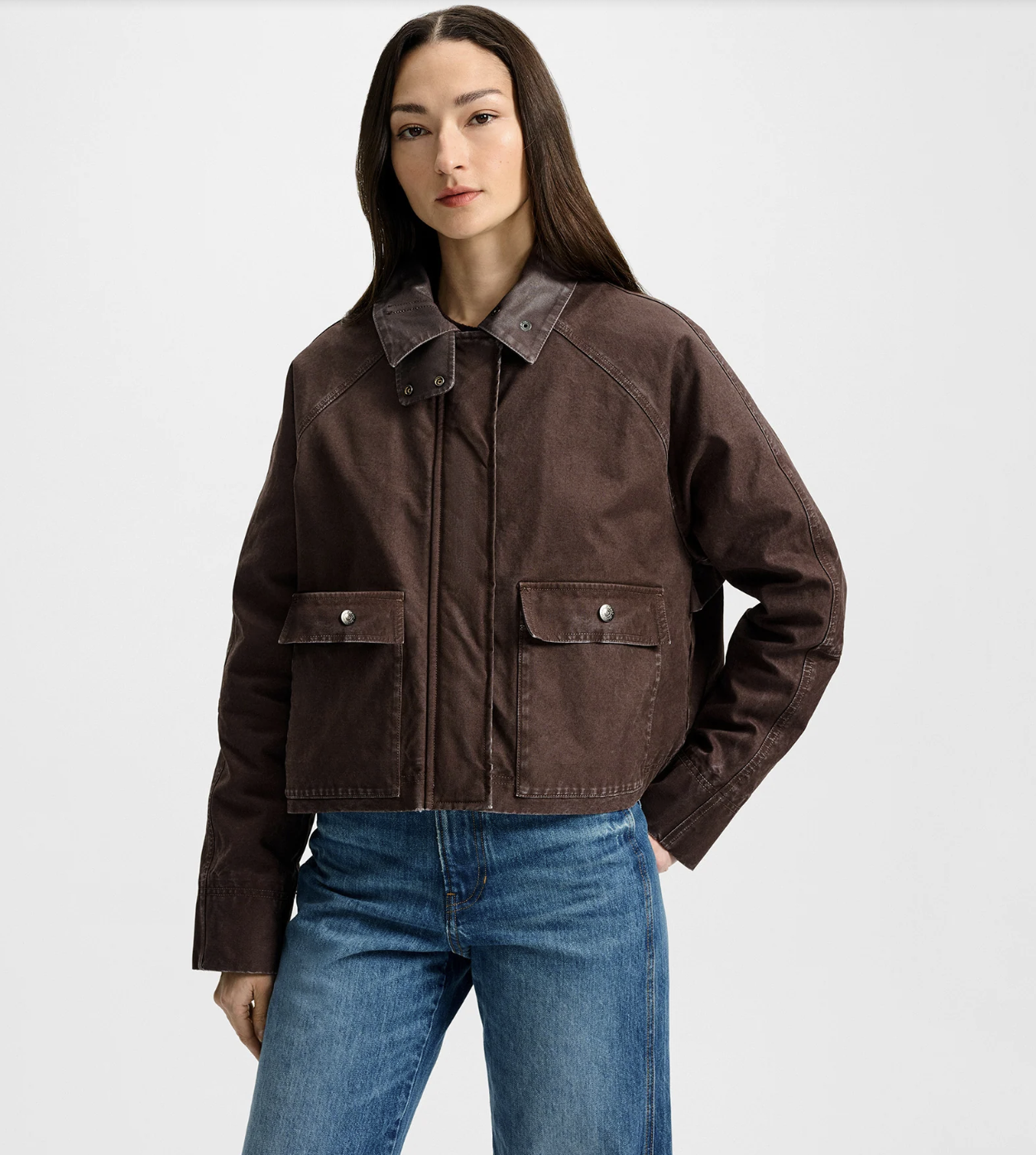 VERONICA BEARD, Arlo Canvas Chore Jacketdark Umber 