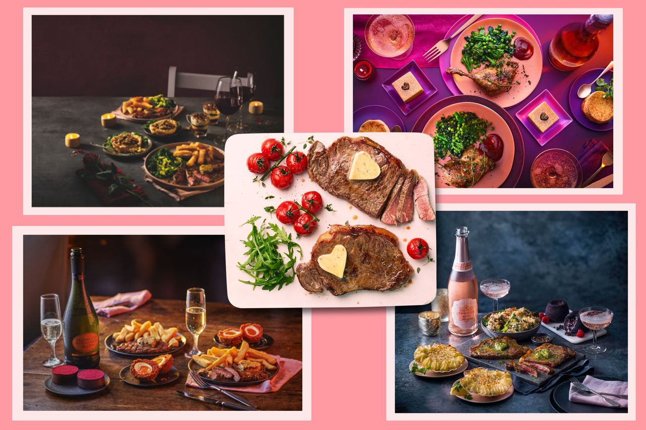 A collage of the best supermarket Valentine&#039;s Day meal deals