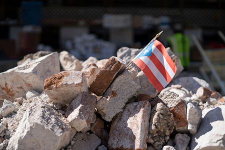 Earthquake rubble in Puerto Rico.