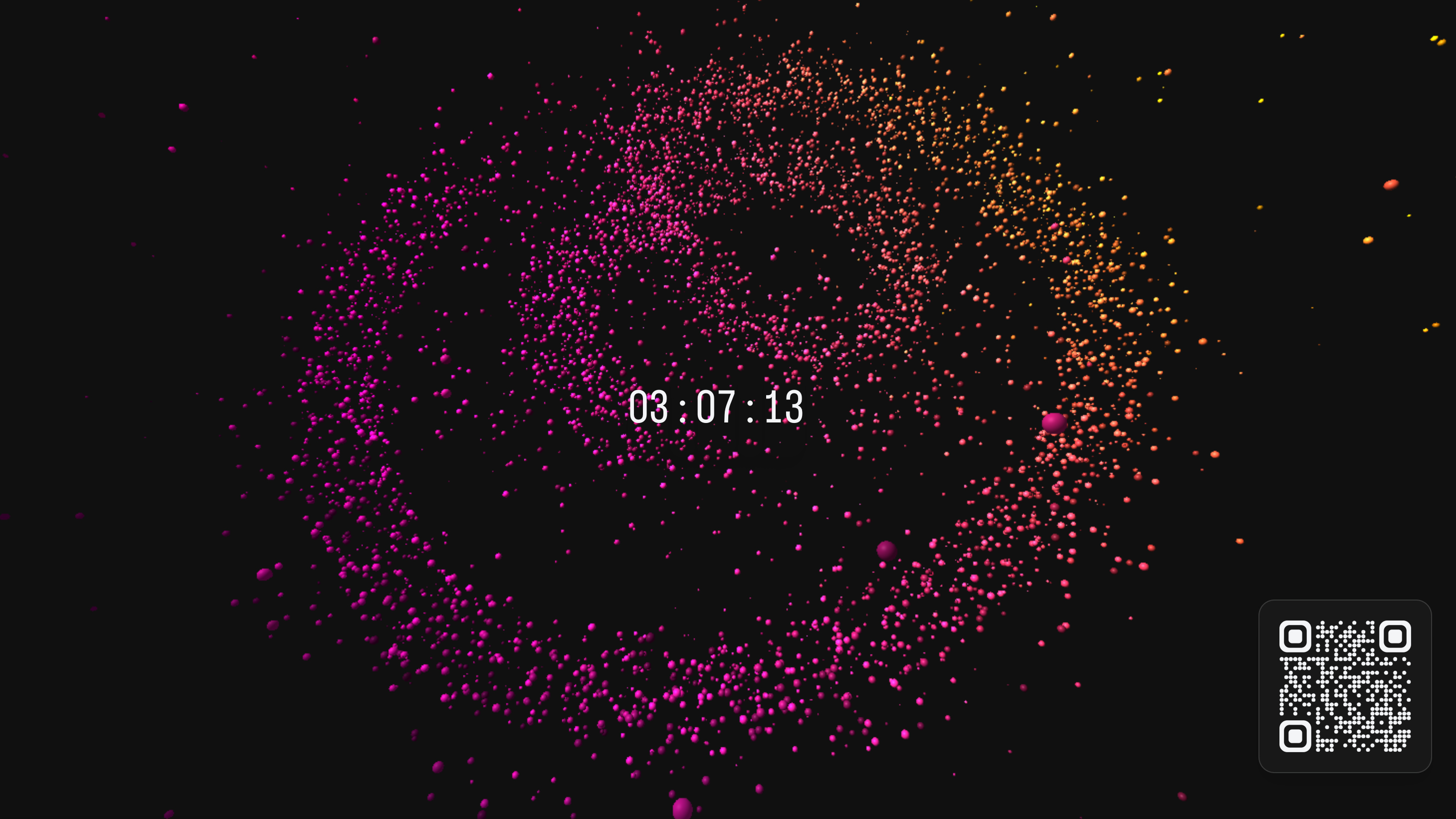 A countdown timer on a starry background for the launch of Threads
