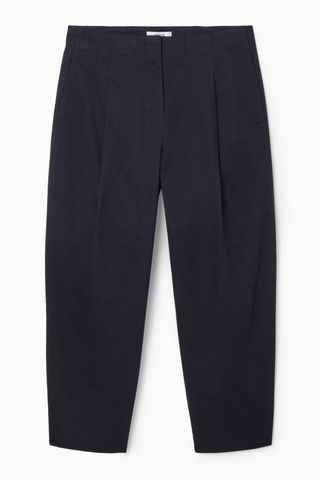 Pleated Barrel-Leg Chinos