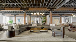 Open-plan McGuire Furniture showroom at San Francisco Design Center