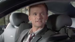 Neil Patrick Harris as Barney pulled over by a cop on How I Met Your Mother