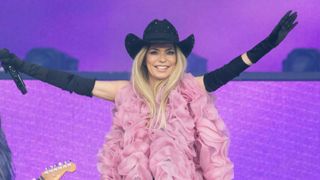 Shania Twain on stage at Glastonbury