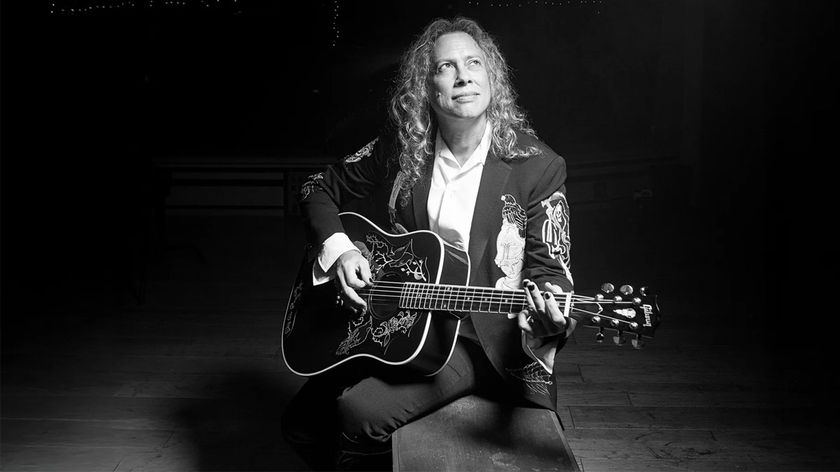 Gibson Custom Kirk Hammett Raven: the Metallica lead guitarist&#039;s new signature acoustic is a Halloween-friendly take on the Hummingbird that&#039;s limited to 100 units worldwide.