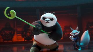 Po (Jack Black) and Zhen (Awkwafina) in Kung Fu Panda 4