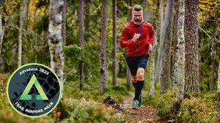 Trail runner in woodland