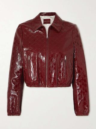 Debossed Patent-Leather Jacket