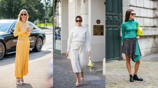 what to wear on a first date street style knit and skirt