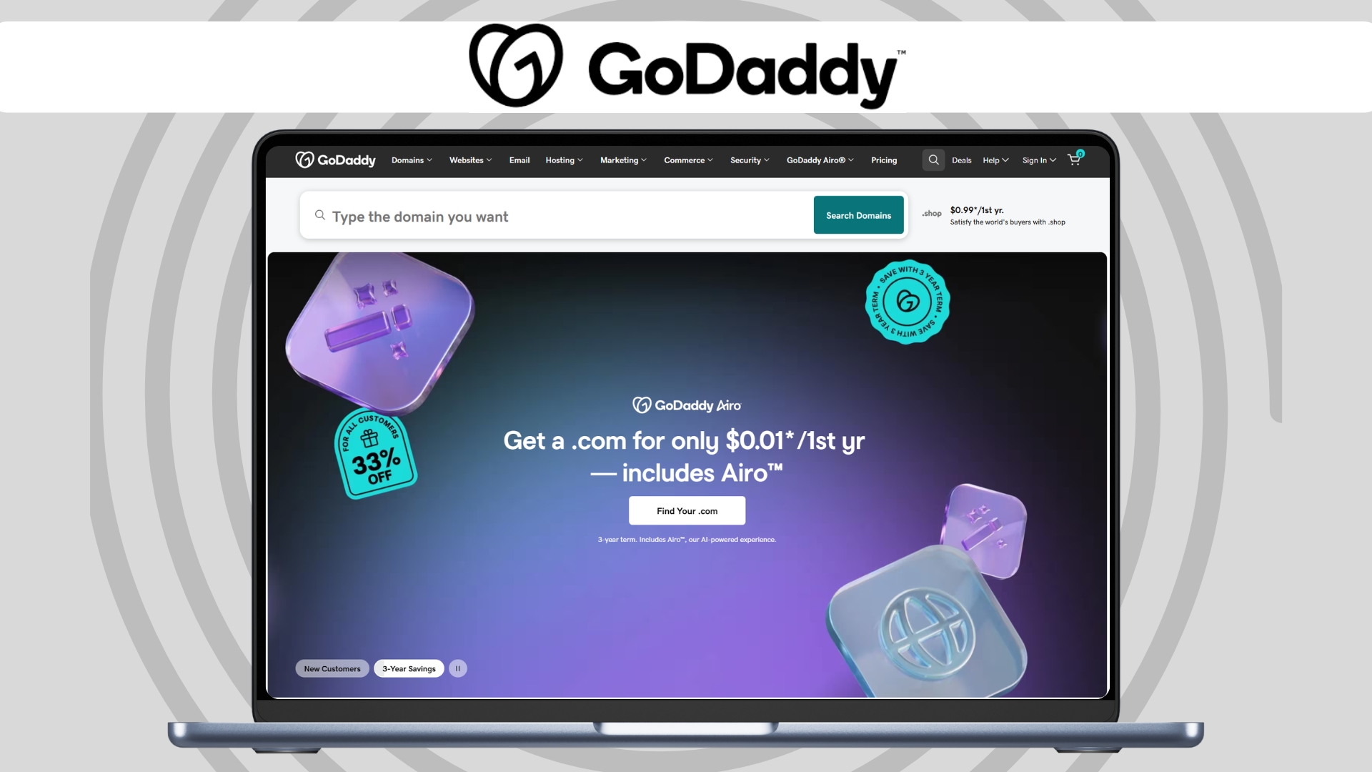 GoDaddy hero image (Feb 2026)