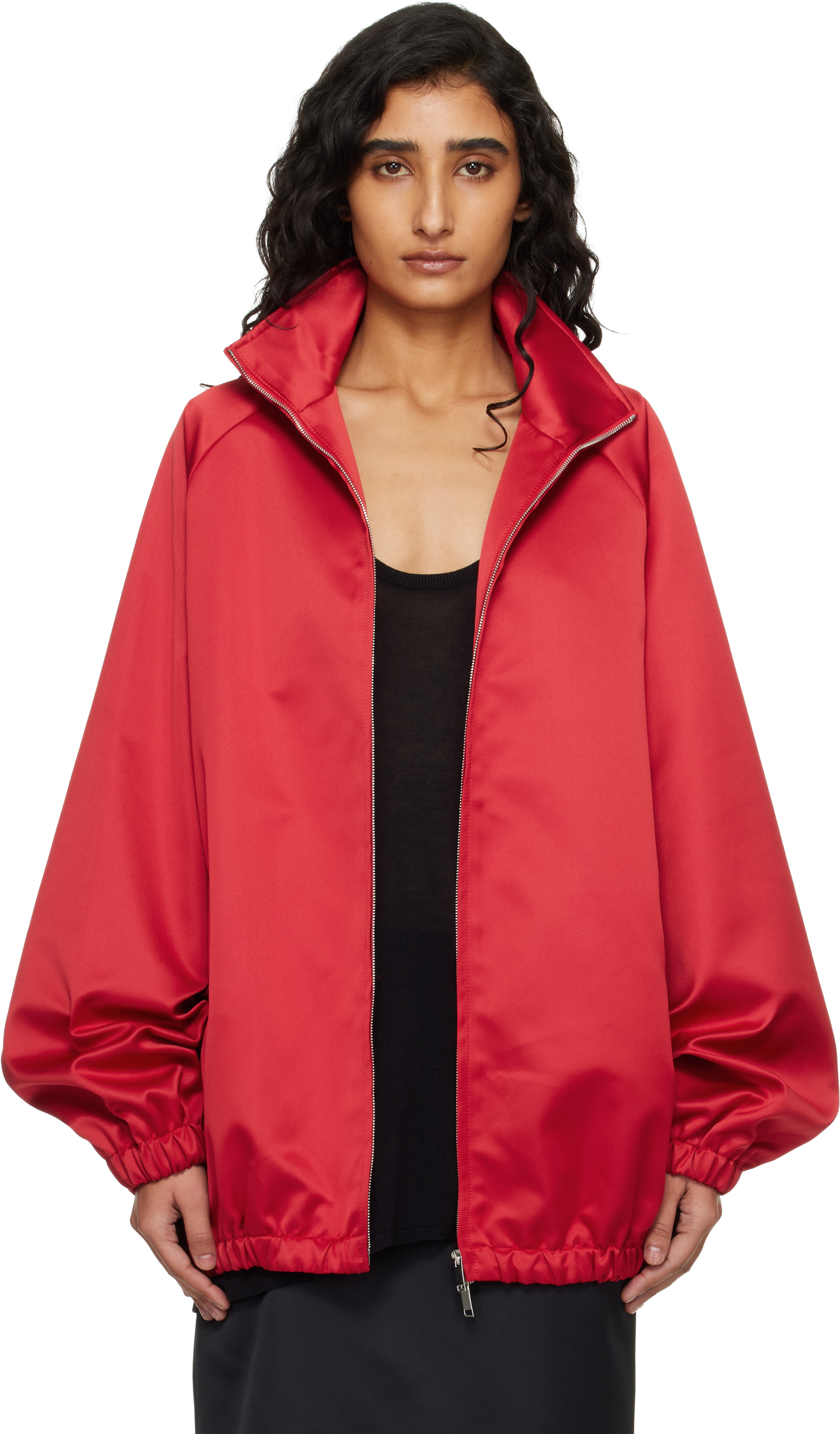 Red Baxter Satin Track Jacket