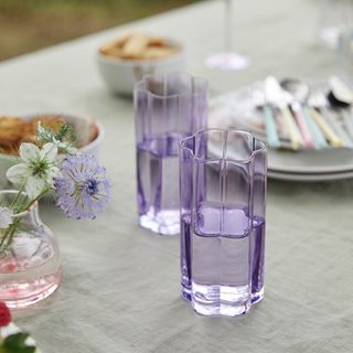 George Home Lilac Floral Hiball Glass