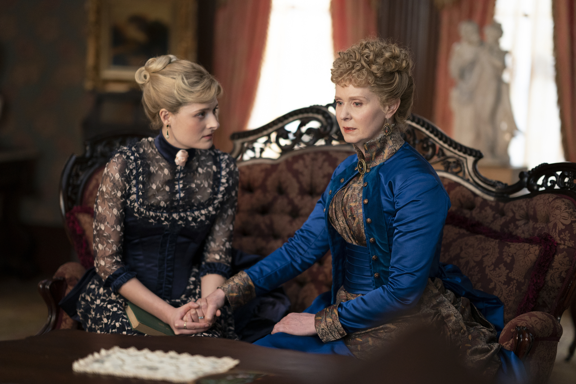 Louisa Jacobson and Cynthia Nixon in The Gilded Age
