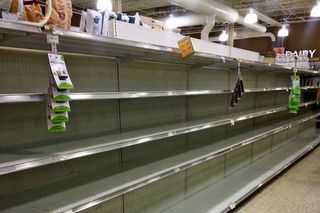 Water was completely sold out at the Publix at Northeast Park Shopping Center on Monday morning (Sept. 4) in St. Petersburg, as residents prepare for a possible hit by Hurricane Irma.