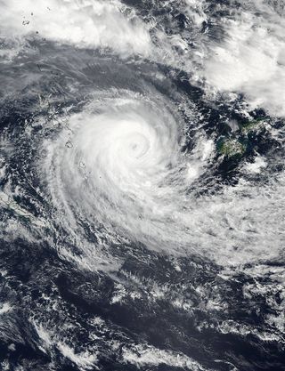 On Feb. 21, 2016 at 9:00 p.m. EST, the VIIRS instrument aboard NASA-NOAA's Suomi NPP satellite captured this visible image of Tropical Cyclone Winston between Vanuatu (left) and Fiji (right).