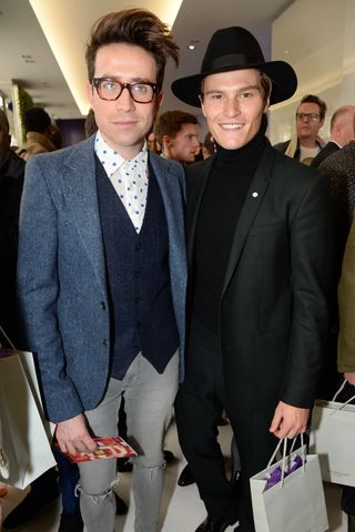 Nick Grimshaw And Oliver Cheshire At The Richard James Fashion Show