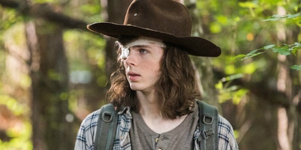 carl in the woods the walking dead season 8