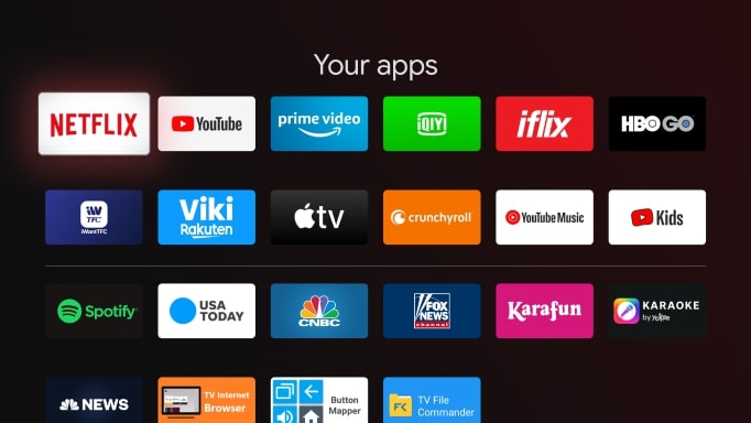 Google TV app library