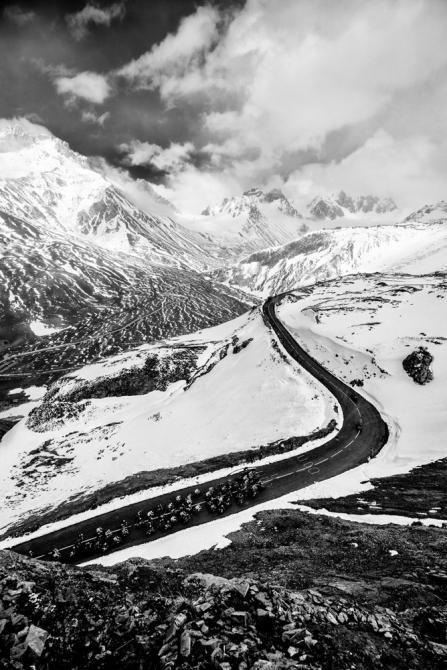 The gruppetto climbs the Col du Galibier.