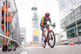 Cameron Rogers (Lidl-Trek Future) on his way to an unexpected victory at the Tour of Austria 2024