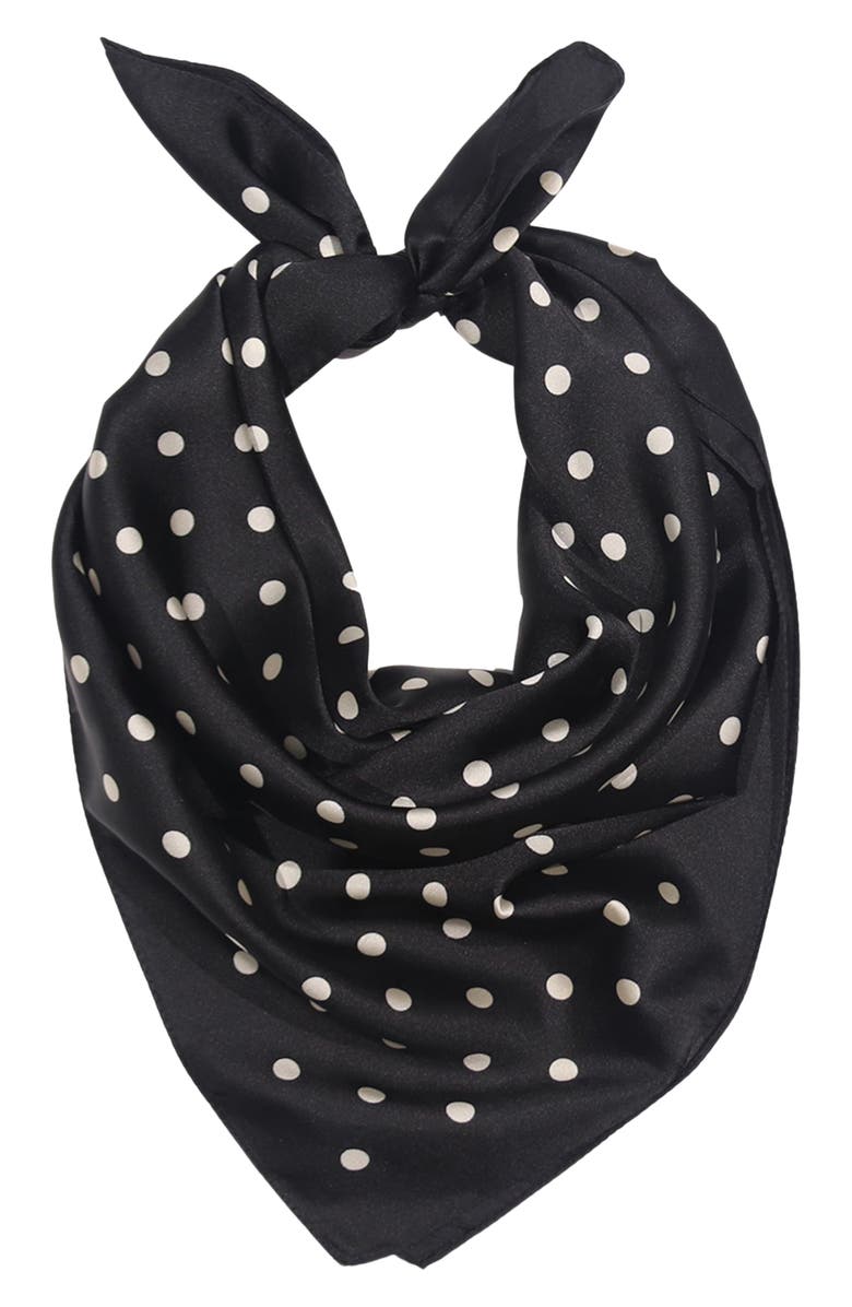 Satin Polka Dot Square Scarf