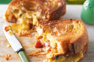 Hot cheese and tomato chutney sandwich