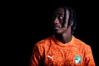 Yan Diomande poses for a portrait during the official FIFA World Cup 2026 portrait session on June 07, 2026 in Philadelphia, Pennsylvania