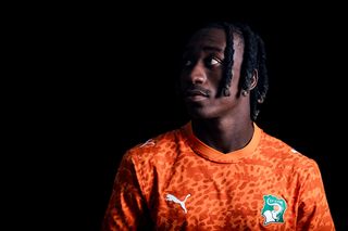 Yan Diomande poses for a portrait during the official FIFA World Cup 2026 portrait session on June 07, 2026 in Philadelphia, Pennsylvania