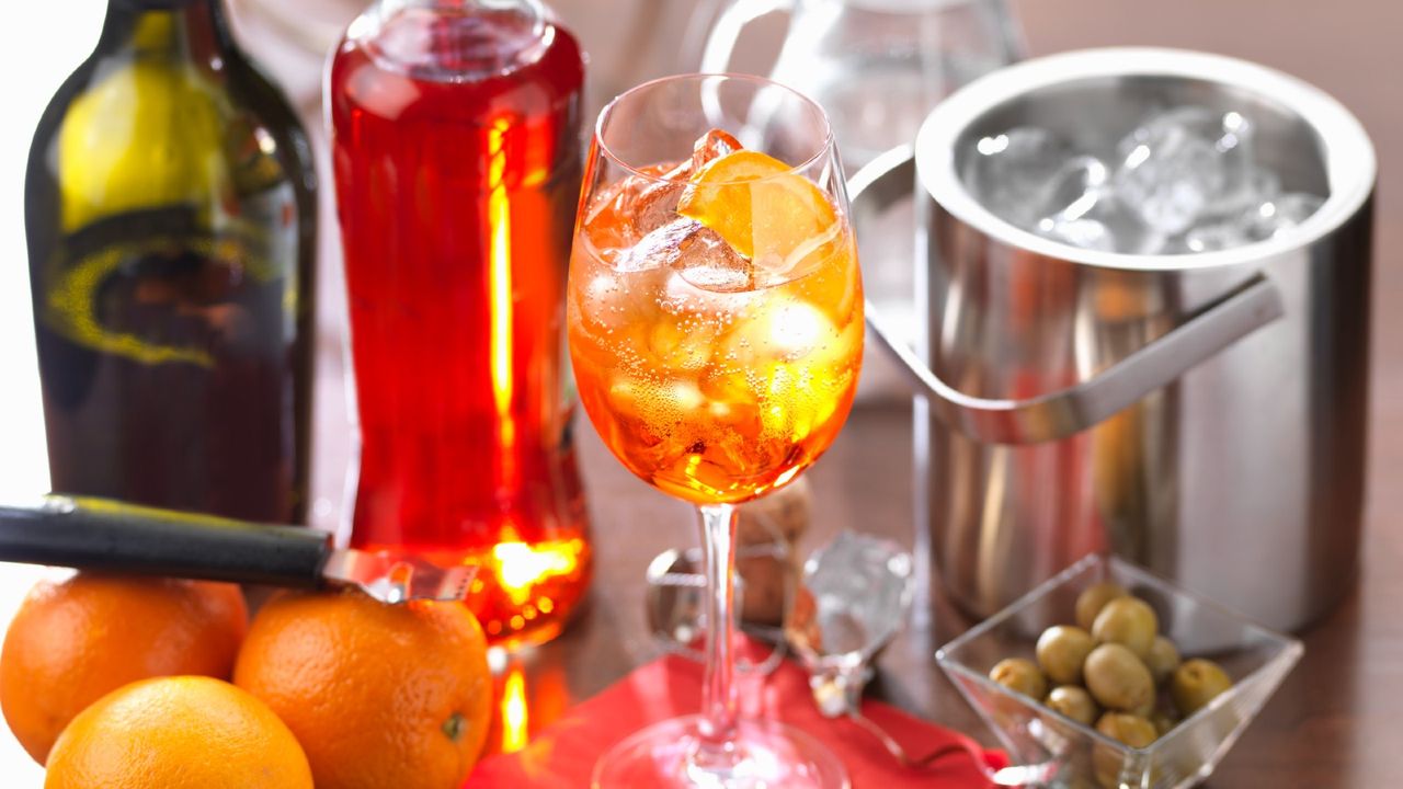 Traditional Italian drink Spritz - stock photo