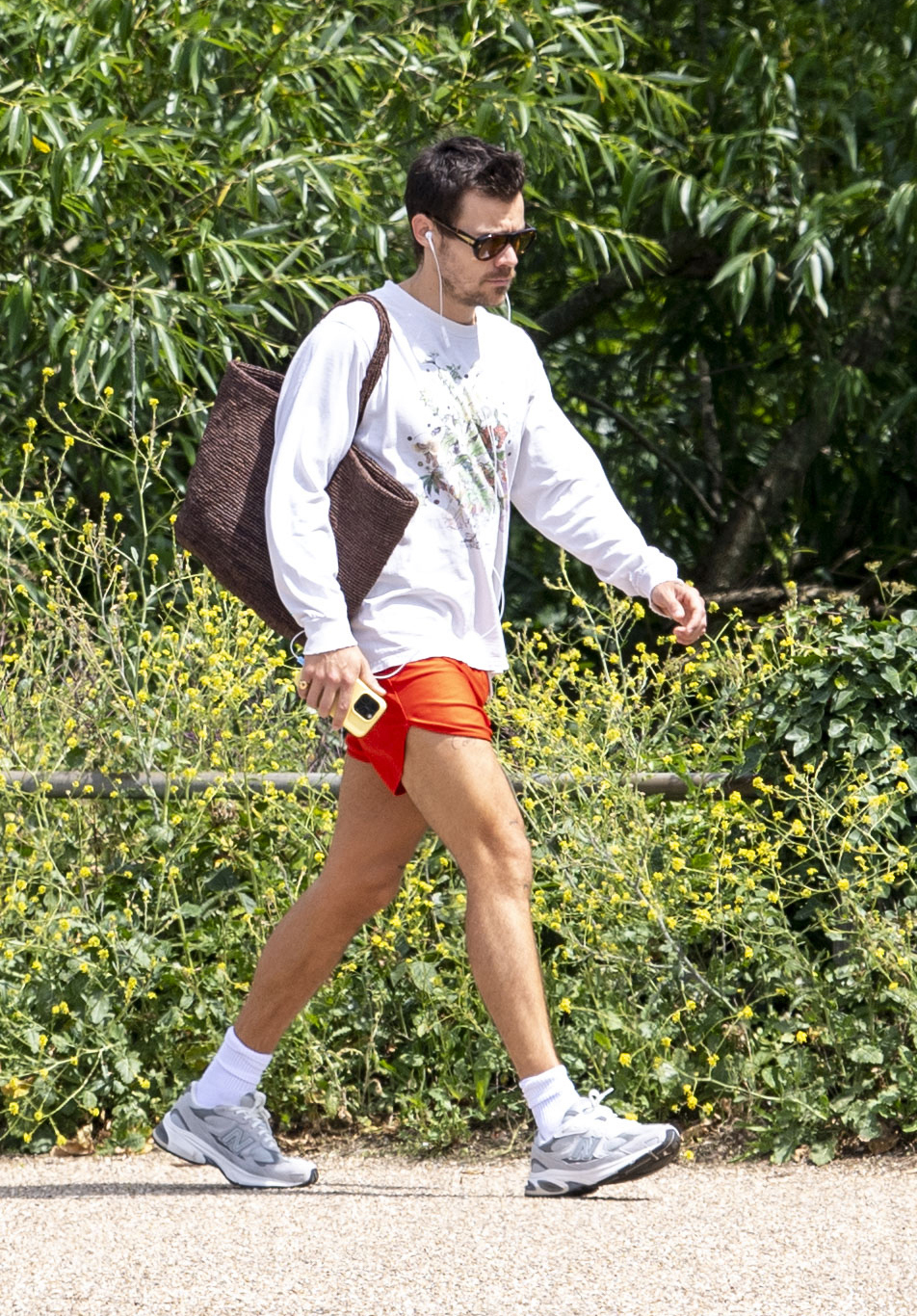 Zo&euml; Kravitz and Harry Styles styled similar summer beach bags in London