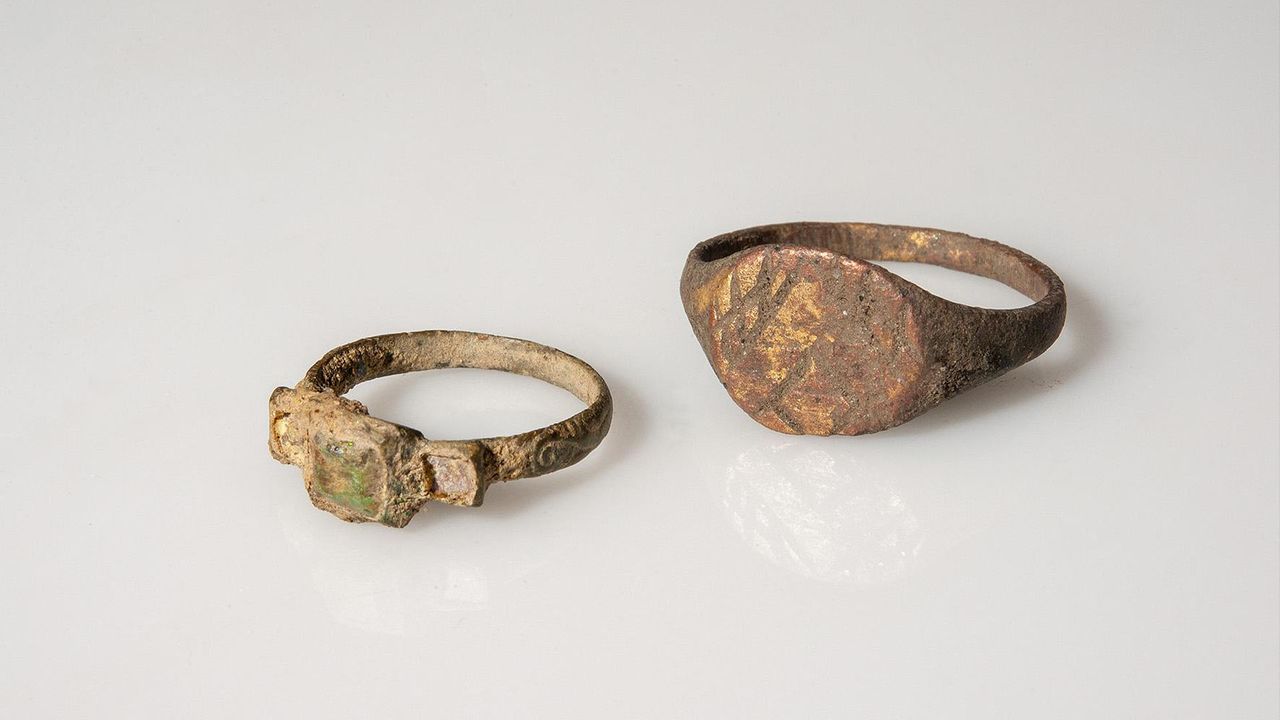 Rings discovered in the filling of the moat.