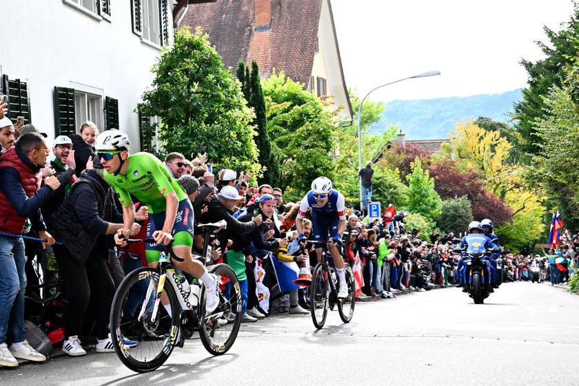 Slovenian Tadej Pogacar and pictured in the lead of the elite men road race at the 2024 UCI Road and Para-Cycling Road World Championships, Sunday 29 September 2024, in Zurich, Switzerland. The Worlds are taking place from 21 to 29 September. BELGA PHOTO JASPER JACOBS (Photo by JASPER JACOBS / BELGA MAG / Belga via AFP)
