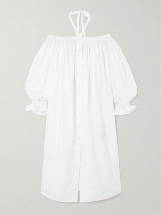 + Lutz Huelle Dara Oversized Off-The-Shoulder Cotton-Poplin Midi Dress