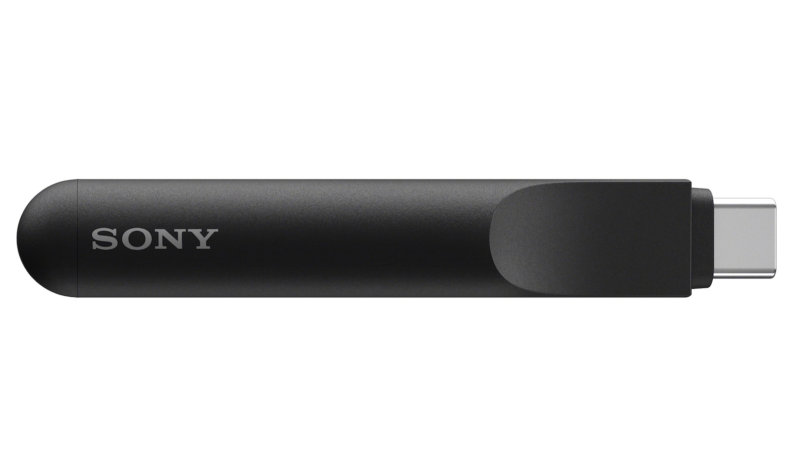 A close-up of the USB-C microphone that comes with the Sony Bravia Theatre Trio soundbar system