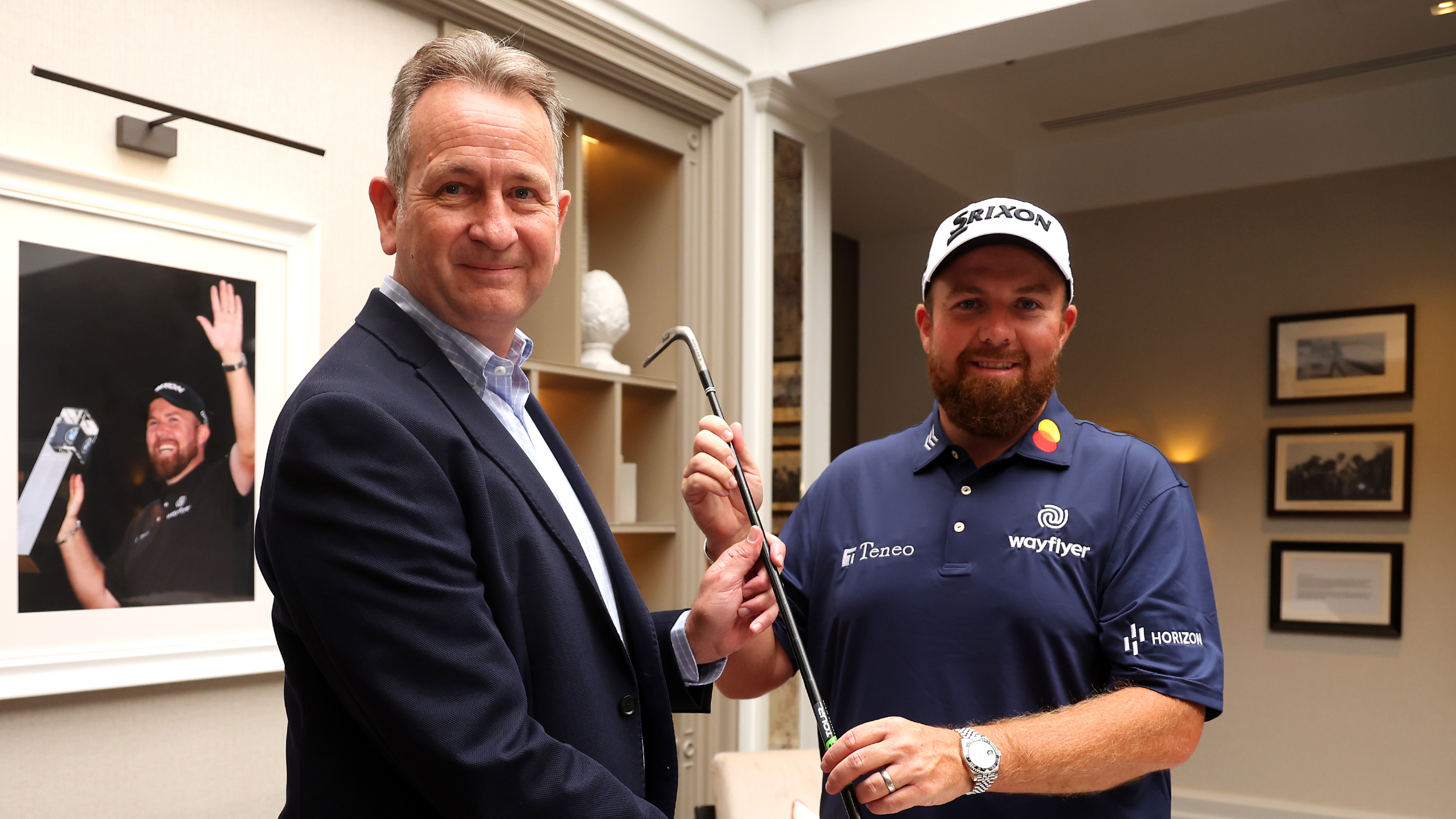 Shane Lowry donates a club from his winning set at the BMW PGA Championship