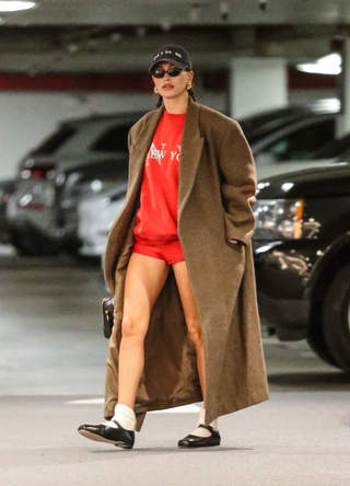 Hailey Bieber is seen on December 14, 2023 in Los Angeles, California