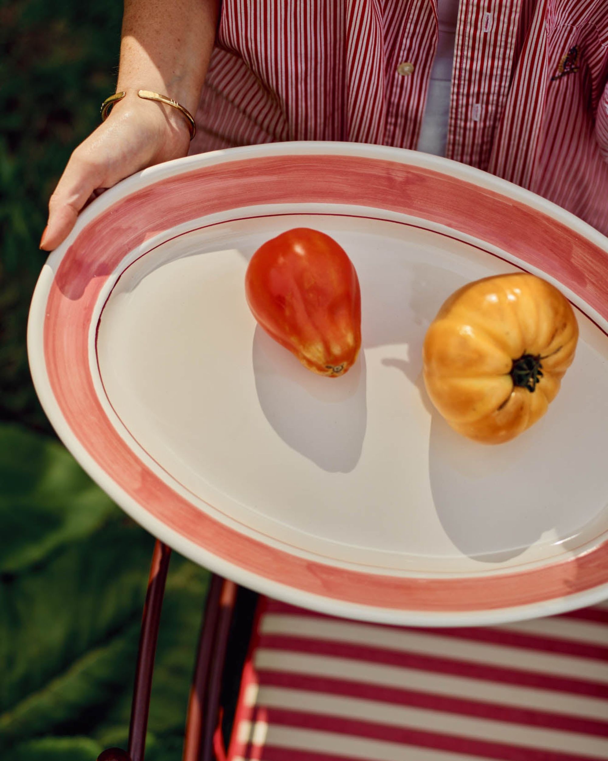 Rowen &amp;amp; Wren, Blush Hand Painted Oval Platter in Large