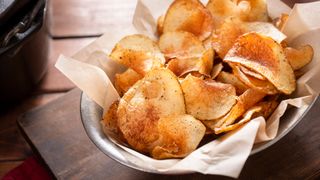 homemade potato chips to show what you can cook in an air fryer