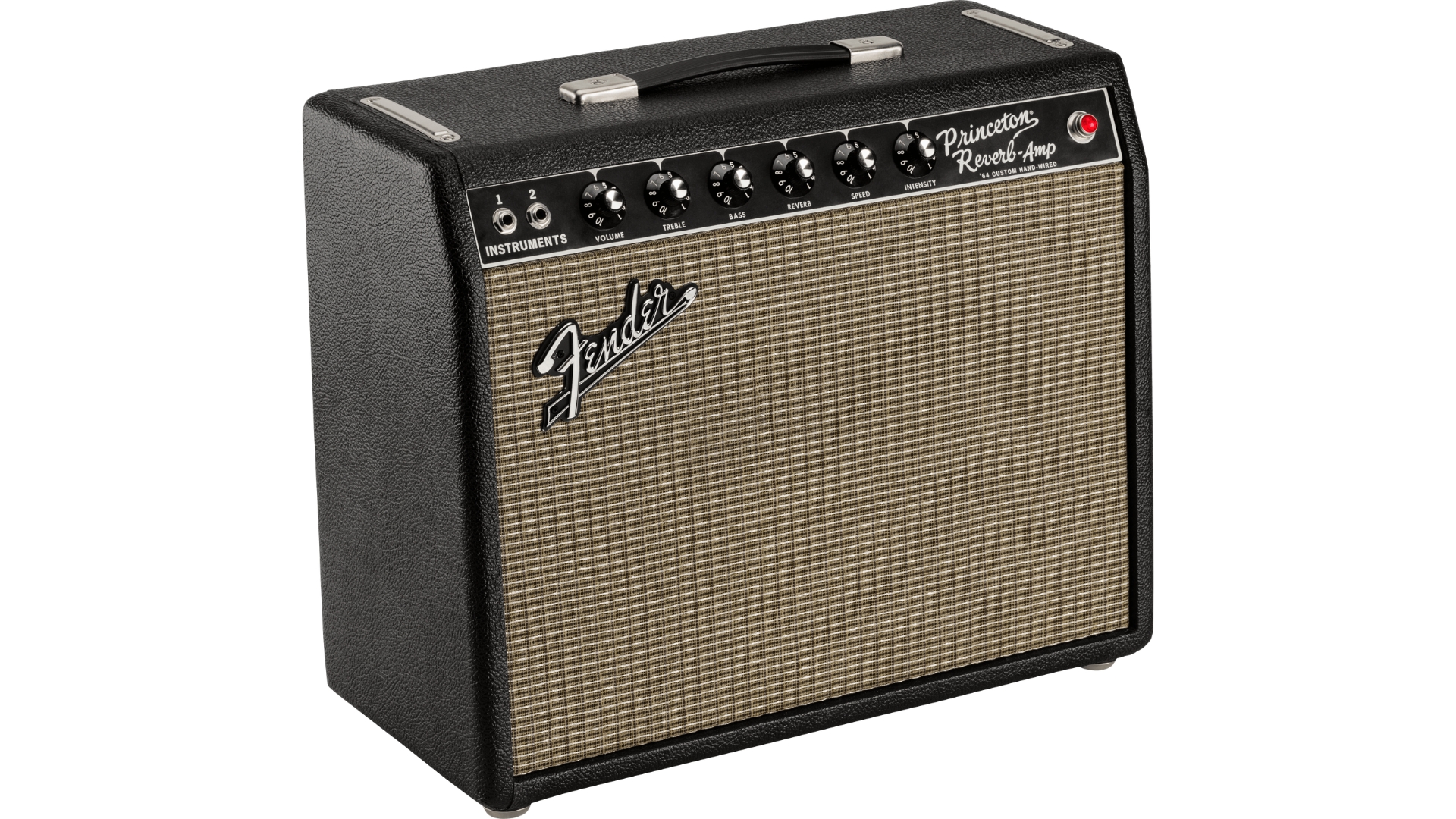 A Fender 64 Custom Princeton Reverb tube amp on a white background