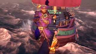 A fully clothed Pirate Legend in Sea of Thieves.