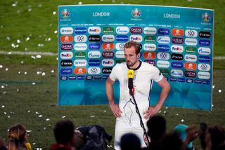 Harry Kane faced the media after the shootout
