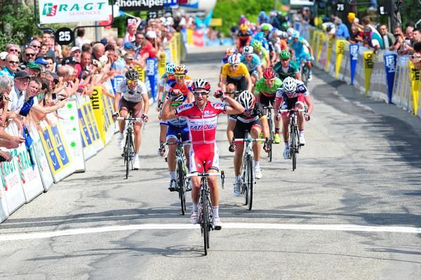 Daniel Moreno (Katusha) won the stage ahead of Julien Simon (Saur Sojasun) and Tony Gallopin (Radioshack-Nissan)